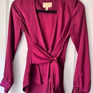 Anthropologie Moulinette Soeurs Fuchsia Wrap Blouse